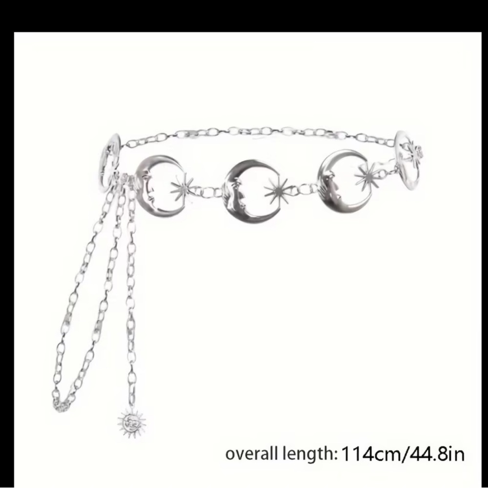 MISSLOOK Silver Moon & Sun Chain Belt - Picture 4 of 7